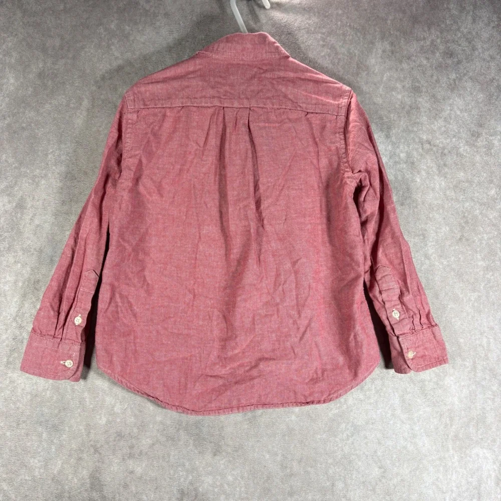 Ralph‎ Lauren Button Down Shirt Kids 5 Red Oxford Long Sleeve Pony Casual Church